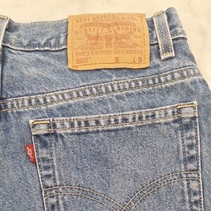 Vintage Y2K Levis 550 Misses 12=Wom 8-10 Paper Bag‎ Relaxed Denim Jeans '02 Blue